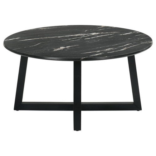 Skylark - Round Marble - Like Smart Top Coffee Table - Black