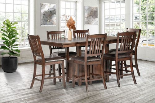 Margo Counter Dining Room Set in Brown D850 by Happy Homes
