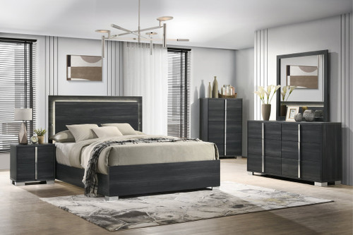 Naya Bedroom Set in Gray HH3700 by Happy Homes