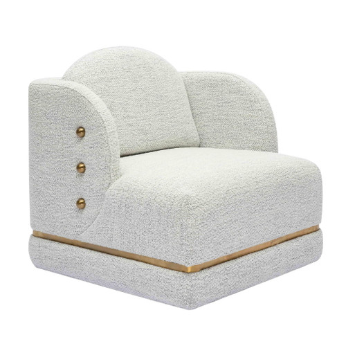 Earl - Nubby Chenille Accent Chair - Cotton White