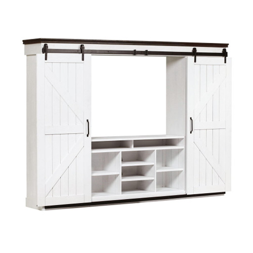 Harrison - Entertainment Center - Distressed White