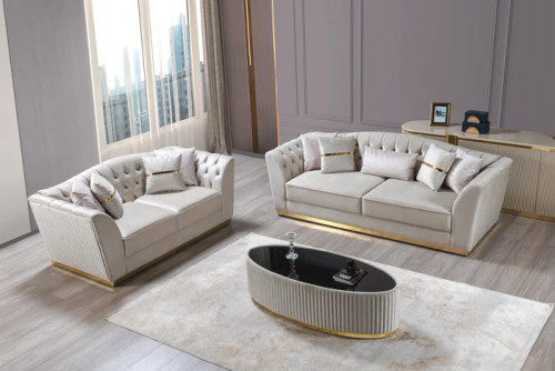 Milena Sofa and Loveseat in Velvet