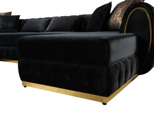 Jessie Double Chaise Sectional in Velvet