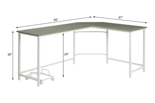 Bambina - Computer Desk - Gray & White