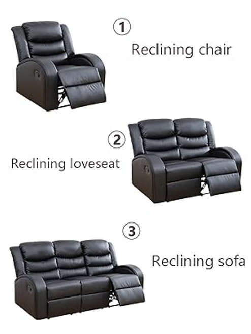 3 Piece Luxury Leather Reclining Living Room Set