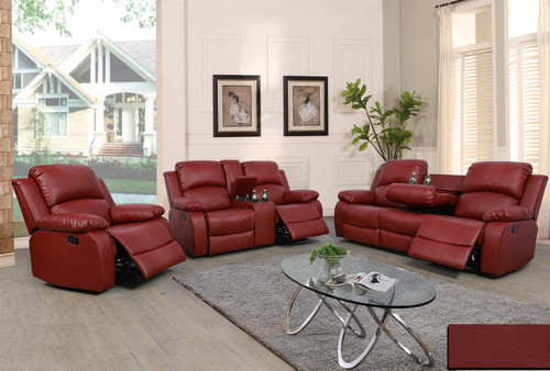 3 Piece Red Living Room Furniture Set