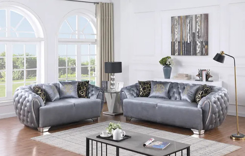 Mila Living Room Set in Velvet