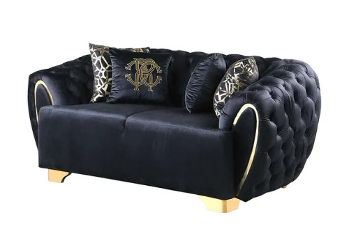 Mila Living Room Set in Velvet