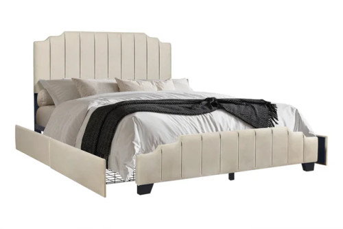 Maria Platform Bed in Velvet