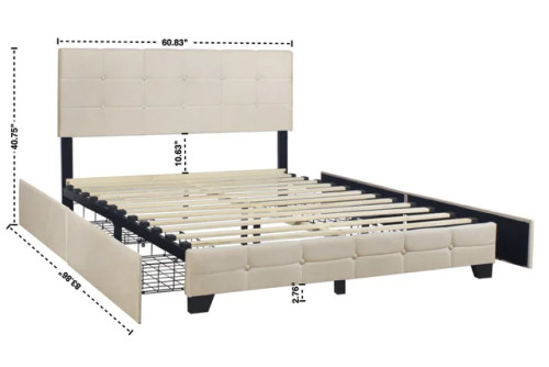 Massimo Platform Bed in Linen