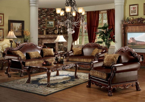 Dresden - Sofa - Bone PU & Gold Patina