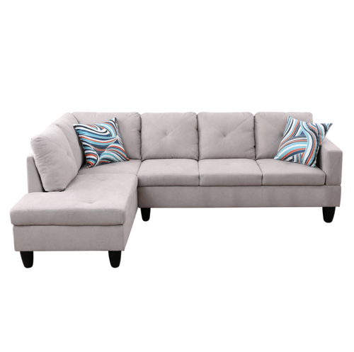 LAF L Shape Couch with Ottoman in Cream F09801