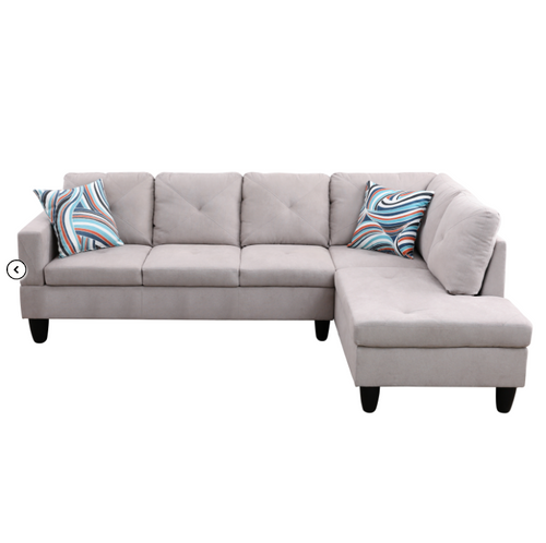 RAF L Shape Couch with Ottoman in Cream F09801