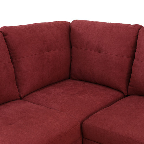 L Shape Couch with Soft Seat in Red