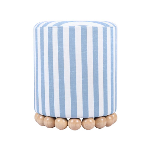 Dex - Striped Linen Ottoman