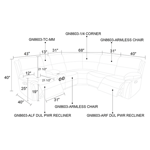 Multifunction Recliner Seating in Tan