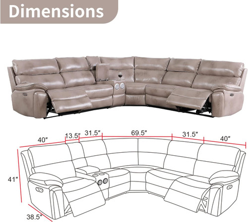 Multifunction Recliner Seating in Tan