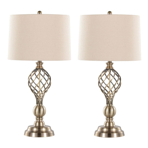 Linx - Twist 29" Metal Table Lamp (Set of 2) - Beige