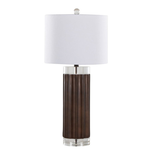 Cylinder - Fluted 29.25" Polyresin Table Lamp (Set of 2) - Dark Brown