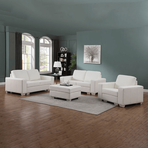 Top Leather Living Room Sofa Set in White