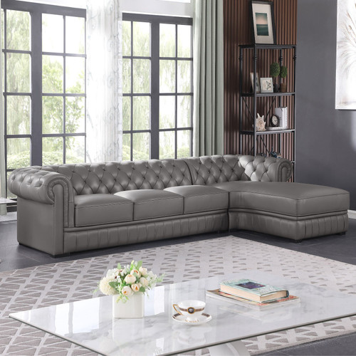 L Shaped 2-Piece Sectional in Gray