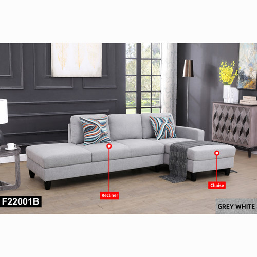 L Shaped Lint 2-Piece Sectional in Gray