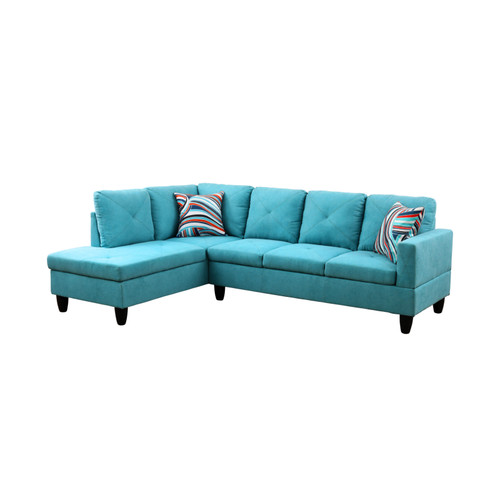 L Shaped 3-Piece Sectional in Green F09802 by G Furniture