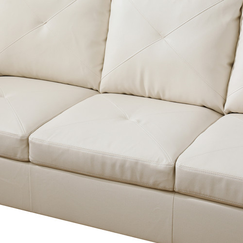 L Shaped Faux Leather 3-Piece Sectional