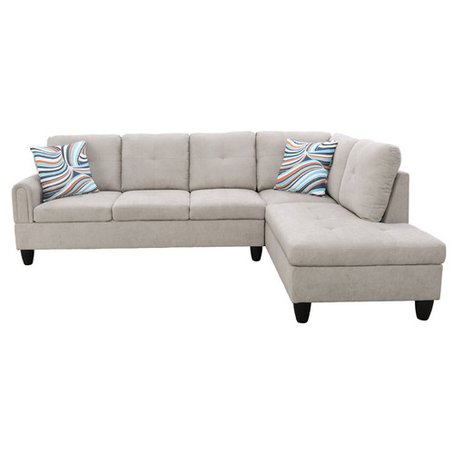 L Shaped Flannel 3-Piece Sectional