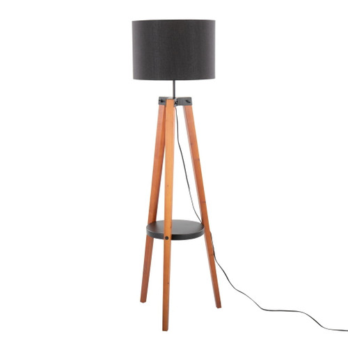 Compass - Shelf 58.5" Wood Floor Lamp