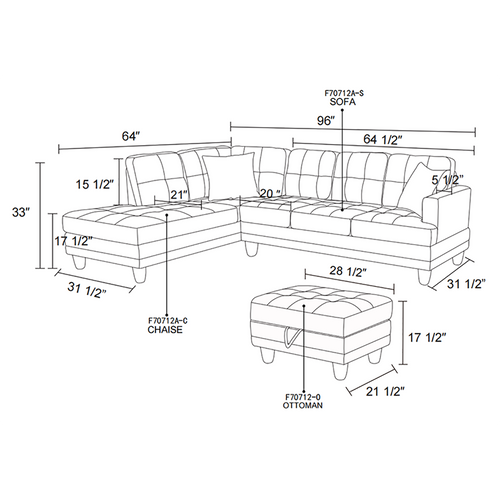 L Shaped White Sectional in Faux Leather