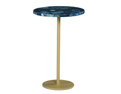 Oceana - Agate Top Round Chairside Table - Blue