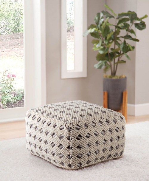 Kodi - Square Pouf - Pearl Silver