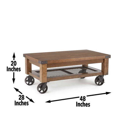 Hailee - Cocktail Table With Caster - Brown