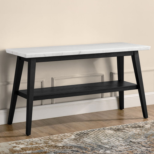 Vida - Marble Top Sofa Table - Black / White