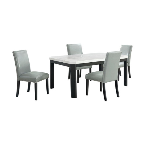Francesca - 5 Piece Rectangular Dining Set (Table & Four Chairs) - Gray