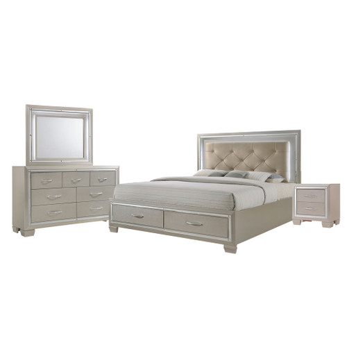 Platinum - Platform Storage Bedroom Set