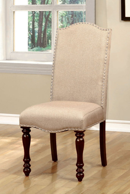Hurdsfield - Side Chair (Set of 2) - Antique Cherry / Beige