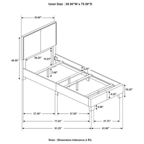 Boyd - Upholstered Bed with Nailhead Trim