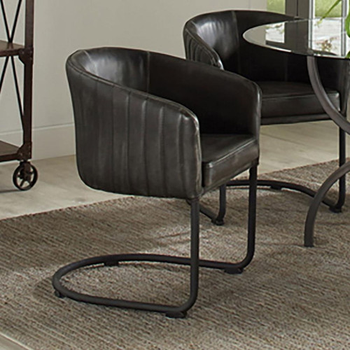 Banner - Upholstered Dining Chair - Anthracite And Matte Black