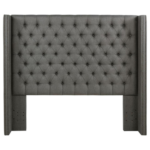 Bancroft - Upholstered Eastern King Wingback Headboard - Gray