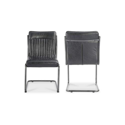 Ansel - Leather Dining Chair (Set of 2) - Onyx Black