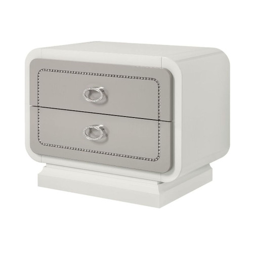 Allendale - Nightstand - Ivory & Latte High Gloss Allendale - Nightstand - Ivory & Latte High Gloss