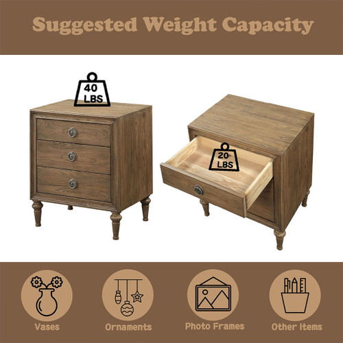 Inverness - 28" Nightstand - Reclaimed Oak