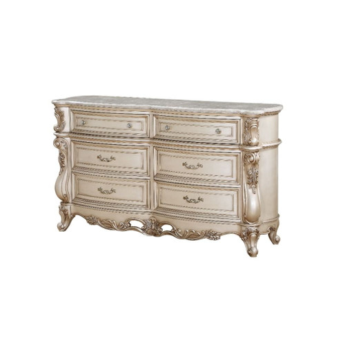 Gorsedd - Dresser With Marble Top - Marble Top & Golden Ivory Gorsedd - Dresser With Marble Top - Marble Top & Golden Ivory