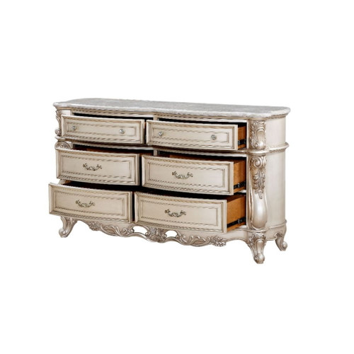 Gorsedd - Dresser With Marble Top - Marble Top & Golden Ivory