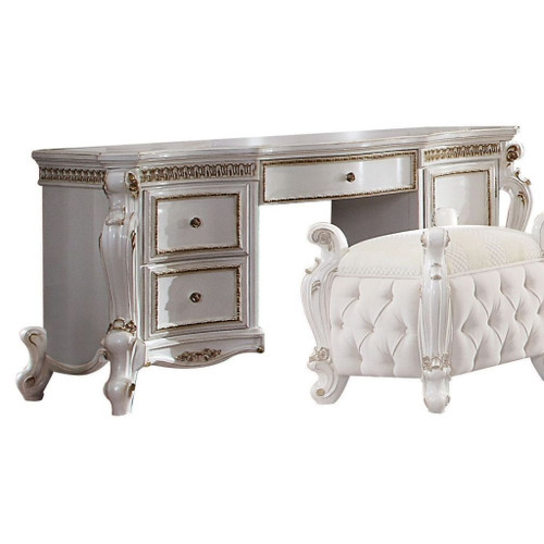 Picardy - Vanity Desk - Antique Pearl