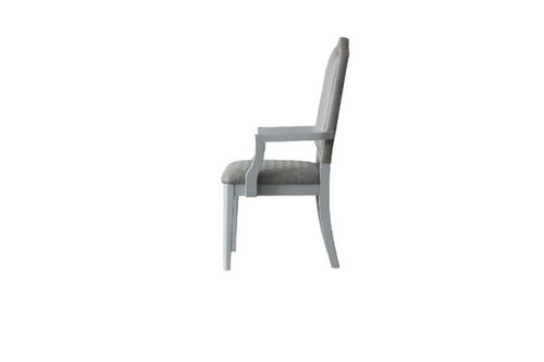 House Marchese - Arm Chair (Set of 2) - Two Tone Gray Fabric & Pearl Gray