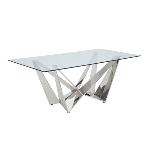 Dekel - Dining Table - Clear Glass Top & Stainless Steel Dekel - Dining Table - Clear Glass Top & Stainless Steel