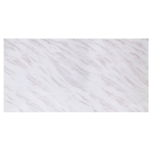 Zander - Dining Table - White Printed Faux Marble Top & Mirrored Silver